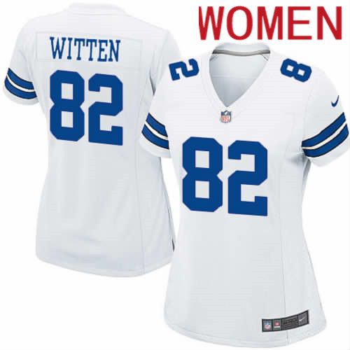 Women Dallas Cowboys 82 Jason Witten Nike White Team Game NFL Jersey
